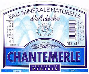 Eau minerale naturelle plate - Chantemerle - Pestrin - ventadour