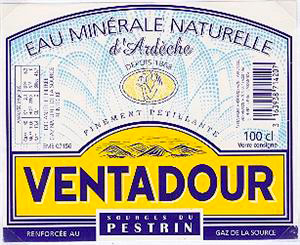 Eau minerale naturelle gazeuse - ventadour - Pestrin - ventadour