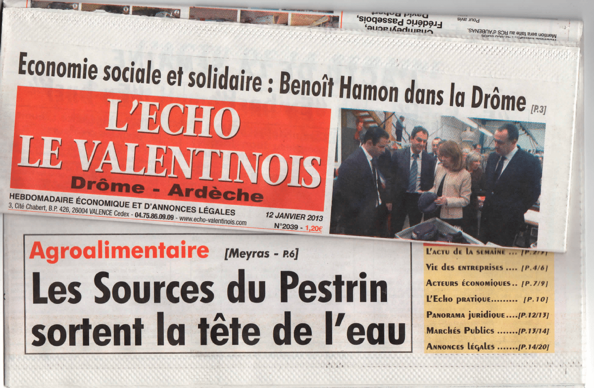 Eau minerale naturelle gazeuse - ventadour - Pestrin